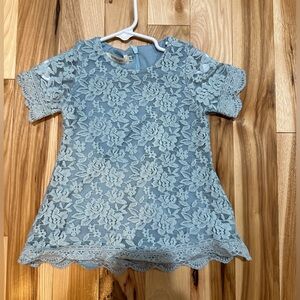 Blue Lace Floral Dress